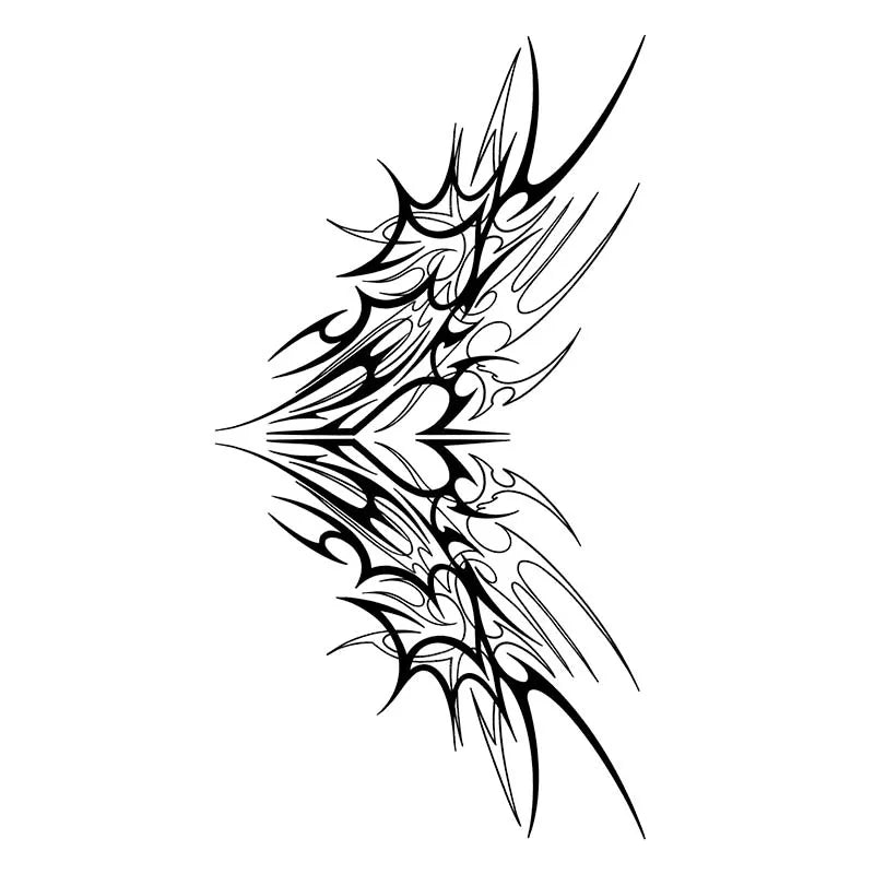 1 Stück charmante Tattoo-Aufkleber, wasserdicht, haltbar, ein bis zwei Wochen, für Mädchen, Bauch, Brust, Rücken, Taille, nicht reflektierend, Dornen-Cyan