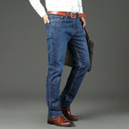 WTHINLEE Business Herren Jeans Casual Straight Stretch Mode Klassische Blaue Arbeits-Denim-Hosen Herren Markenbekleidung Größe 28-40