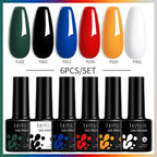 LILYCUTE 7ML 6PCS Neon Gel Nagellack Set fluoreszierend Farbwechsel Semi Permanent Soak Off Maniküre-Kit Nail Art Gel