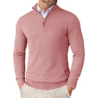 Herren-Strickpullover mit Stehkragen, Reißverschluss, Slim Fit, leicht, Rollkragen, lässig, Half Turtleneck, gestrickt, für Outdoor und Streetwear