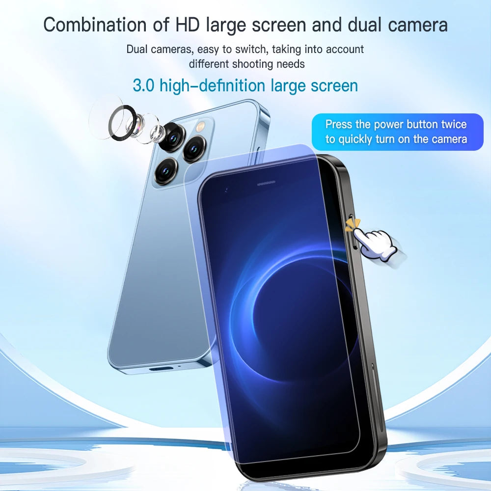 SERVO 15SE Mini Smartphone 3G WCDMA Android System WiFi Hotspot Play Store 3.0" Display Kleine Palm-Smartphones Dual SIM Standby
