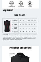 YKYWBIKE Herren Radsport Gelit Thermo-Fleece Fahrrad Windjacke Ärmellose Weste Winddicht Wasserdicht Radfahren