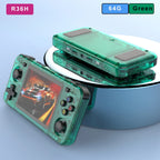 BOYHOM Grünes R36H Retro-Videospielkonsole 3,5 Zoll IPS-Bildschirm RK3326 3000 mAh Offenes Linux-System Tragbarer Player 64GB 128GB