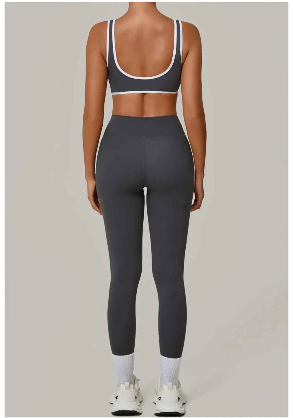 2PCS Damen Yoga-Set Hohe Taille Peach Hip Herausnehmbare Polsterung Sport-BH Hose Fitnessanzug Laufen Workout Gym Leggings Yoga-Set