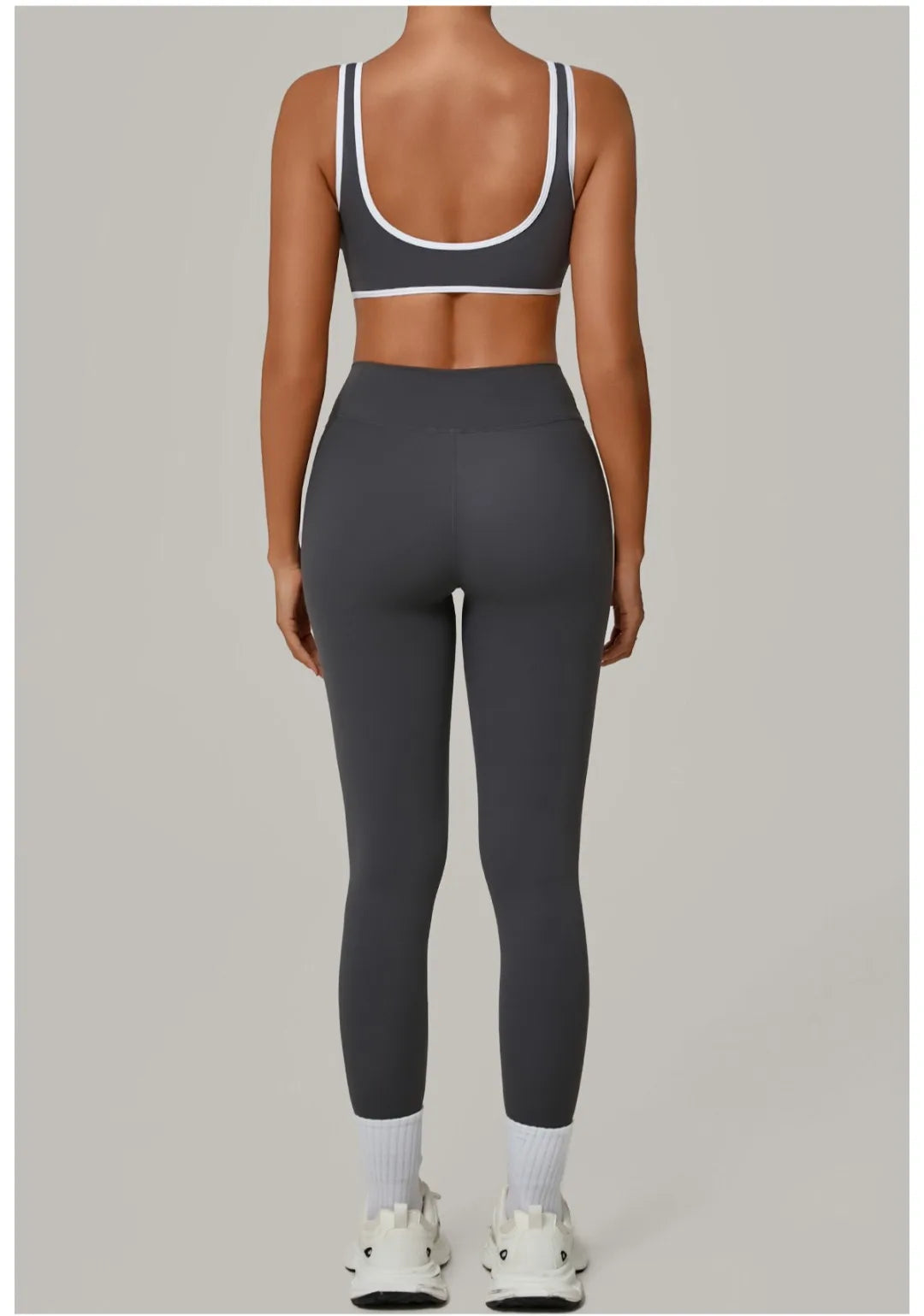 2PCS Damen Yoga-Set Hohe Taille Peach Hip Herausnehmbare Polsterung Sport-BH Hose Fitnessanzug Laufen Workout Gym Leggings Yoga-Set