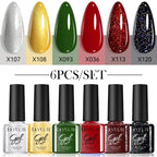 LILYCUTE 6PCS Gel-Nagellack-Set Sommer Neon Nagellack-Gel-Kits für DIY Nagel Semi-Permanenter UV-Lampe Gellack Nagellack-Set