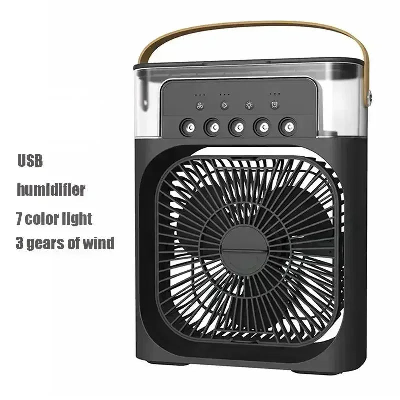 3-in-1 Mini Luftkühler Ventilator Tragbare Haushalts Klimaanlage Luftbefeuchter LED Nachtlicht für Zuhause Büro Schreibtisch Verwendung 25.5x18.5x8cm