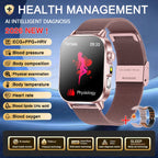 Neue Herren Smartwatch für präzise Gesundheitsdiagnose: EKG, Blutdruck, Blutsauerstoff, Blutfett, Harnsäure, Temperatur, Bluetooth-Anruf