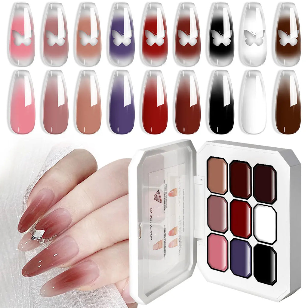 LIMEGIRL Gradient Gel Set Semipermanent – Hochglänzend – Farbverlauf – Buntes Nagelgelpolitur-Set Ablösbarer Lack für Nagelkunstdesign