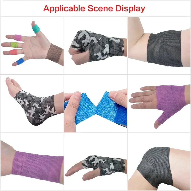 1/6 Stücke Buntes Sport-Tape Selbstklebende Elastische Bandage Elastoplast Sportschutz Knie Finger Knöchel Handfläche Schulter
