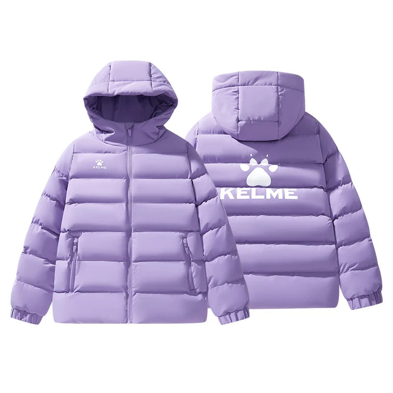 Kelme Children's Warm Cotton Jacket Winter Football Training Cotton Jacket Student Sports Down Jacket Coat