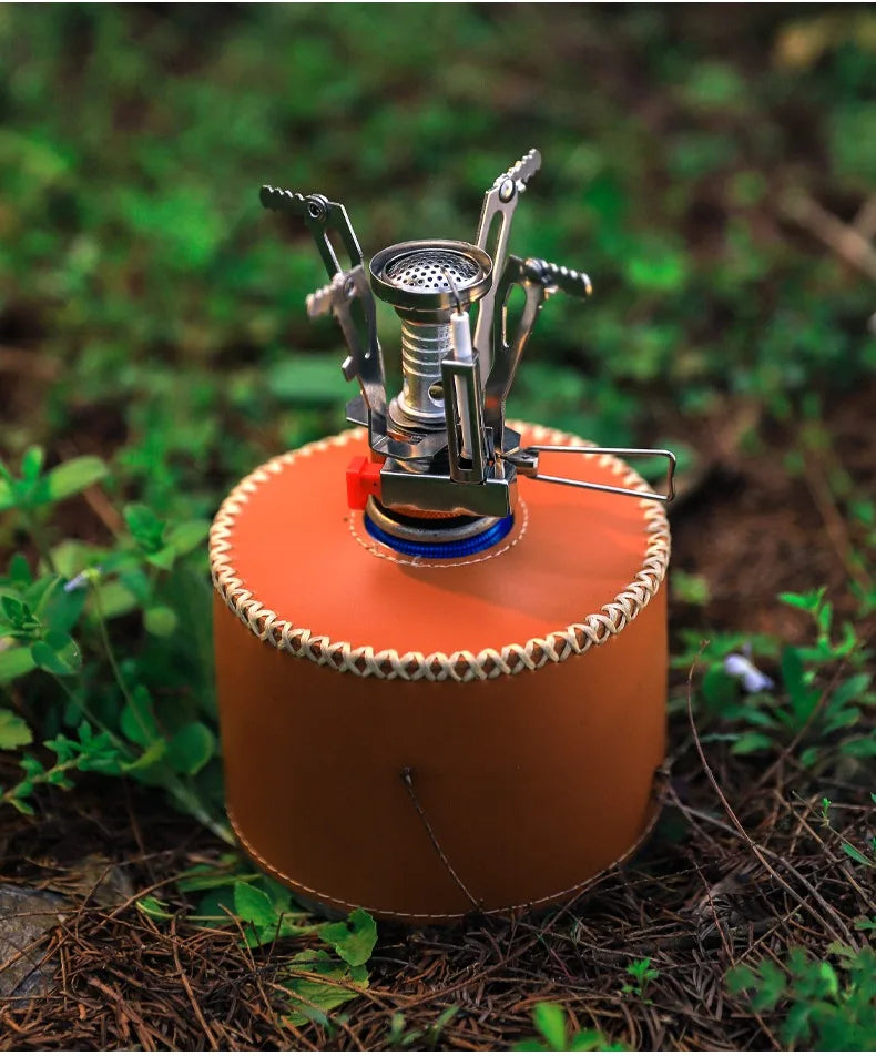 Faltbarer Outdoor-Kocher, ultraleichter Mini-Gaskocher aus Legierung für Camping, Wandern, Gasofen, tragbarer Outdoor-Kocher für Picknick