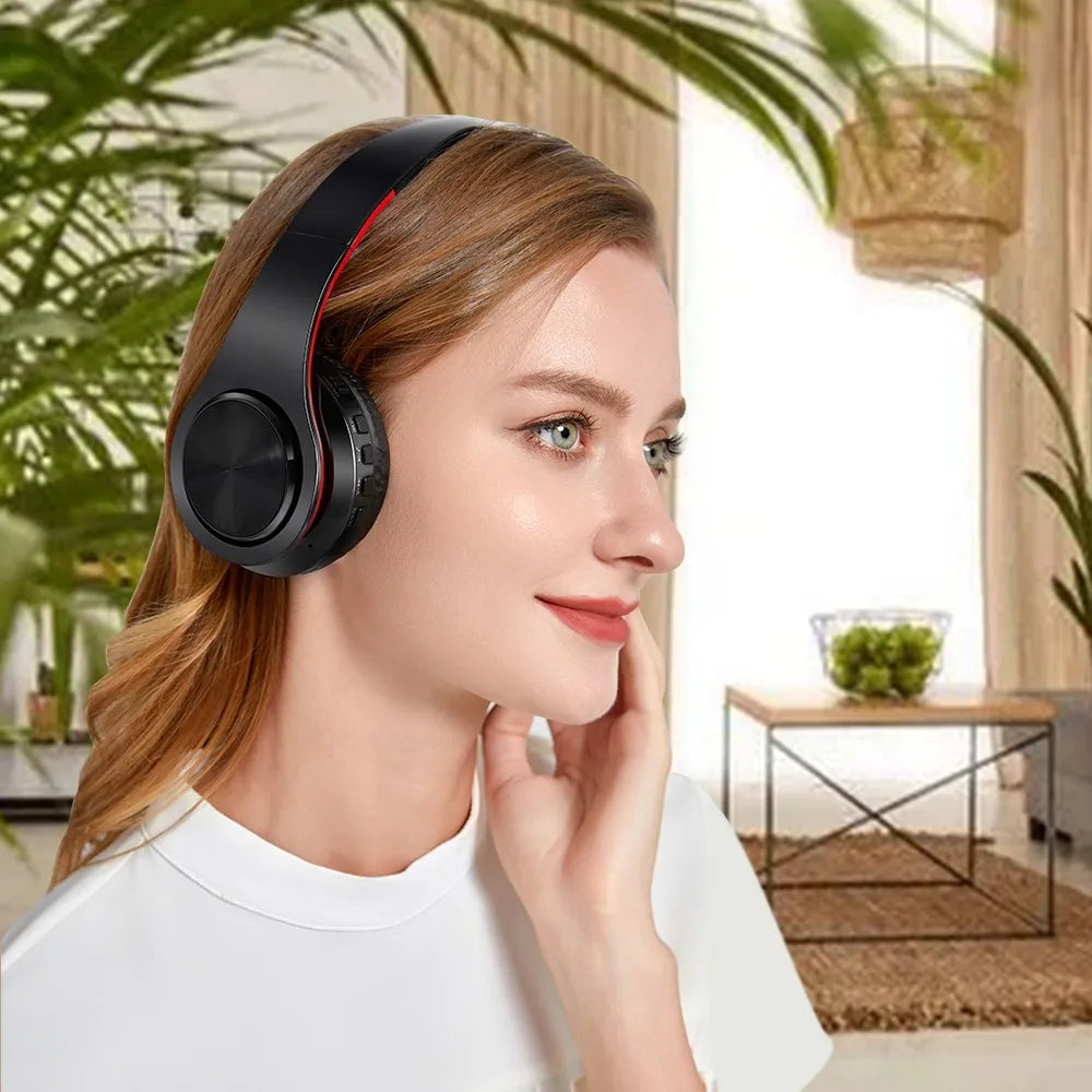 HIFI Stereo Kopfhörer Bluetooth Headset Musikkopfhörer FM und Unterstützung SD-Karte mit Mikrofon für Mobile Xiaomi Iphone Samsung Tablet