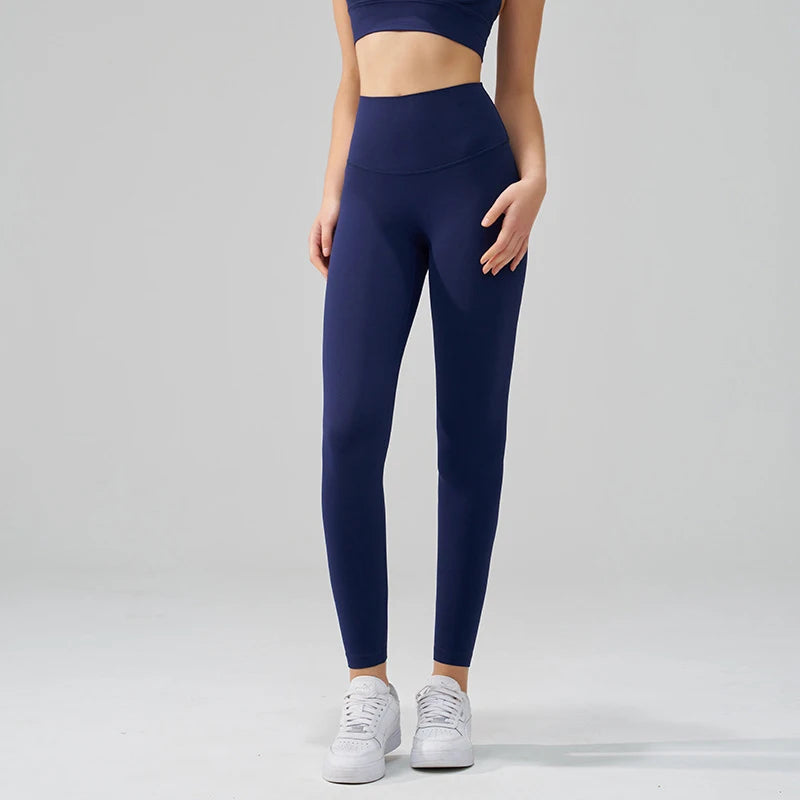 SOISOU Nylon Yogahosen Gym Leggings Damen Mädchen Fitness Weiche Strumpfhosen Hohe Taille Elastisch Atmungsaktiv Keine T-Linie Sporthosen