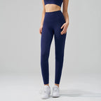 SOISOU Nylon Yogahosen Gym Leggings Damen Mädchen Fitness Weiche Strumpfhosen Hohe Taille Elastisch Atmungsaktiv Keine T-Linie Sporthosen