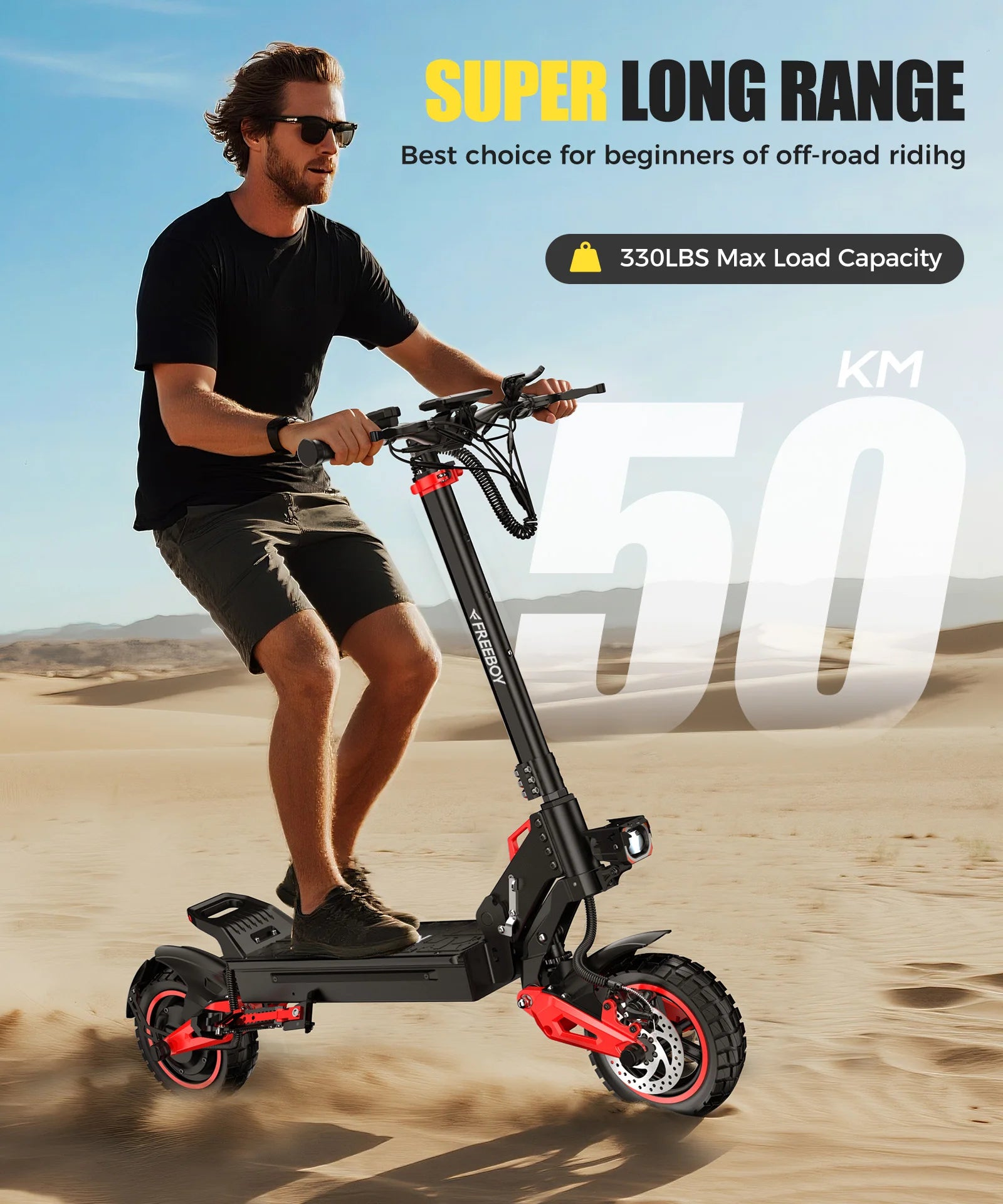 J15MAX Elektroroller für Erwachsene, 1600W Leistungsstarker Motor, 40-50 Meilen Reichweite, 50 km/h Höchstgeschwindigkeit, E-Scooter mit Vorder-/Hinterradfederung, 10" Reifen