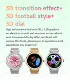 Fashion Zircon Smartwatch 1,46" AMOLED Bildschirm 5.4 Bluetooth Anruf Herzfrequenz Temperaturüberwachung Damen Smartwatch Schrittzähler