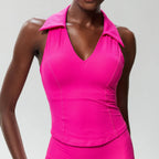 Ärmelloses Fitness-Yoga-Shirt Damen Sommer Slim Fit V-Ausschnitt Gym Lauftop Atmungsaktive Schnelltrocknende Sportbekleidung Workout Kleidung