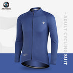 XINTOWN Herren Langarm-Radtrikot, Rennbekleidung für Frühling/Sommer, Export-Fahrradbekleidung, einfarbiges Langarm-Oberteil