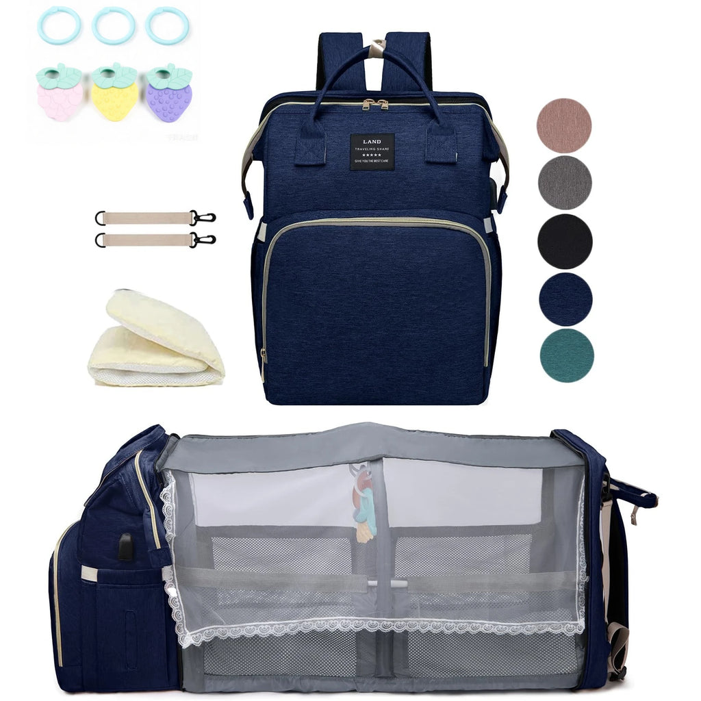 Wickeltasche Leichtgewicht Tragbares Klappbett Großraum-Reise-Maternity-Taschen Baby-Rucksack Weibliche Mama-Ausgehtasche
