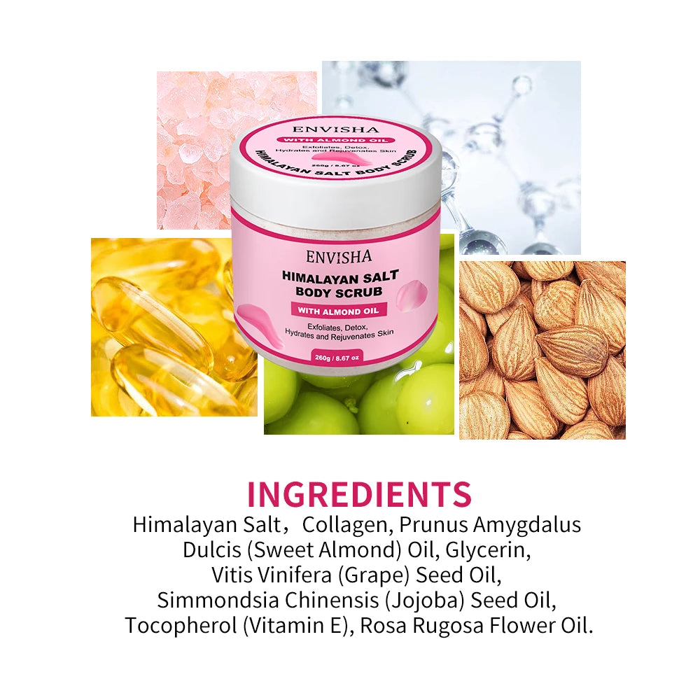 ENVISHA Schönheit Gesundheit Rose Körpermassage Badesalz Peeling Feuchtigkeitsspendend Nährend Hauterweichend Aufhellend Hautpflege Porenverkleinernd