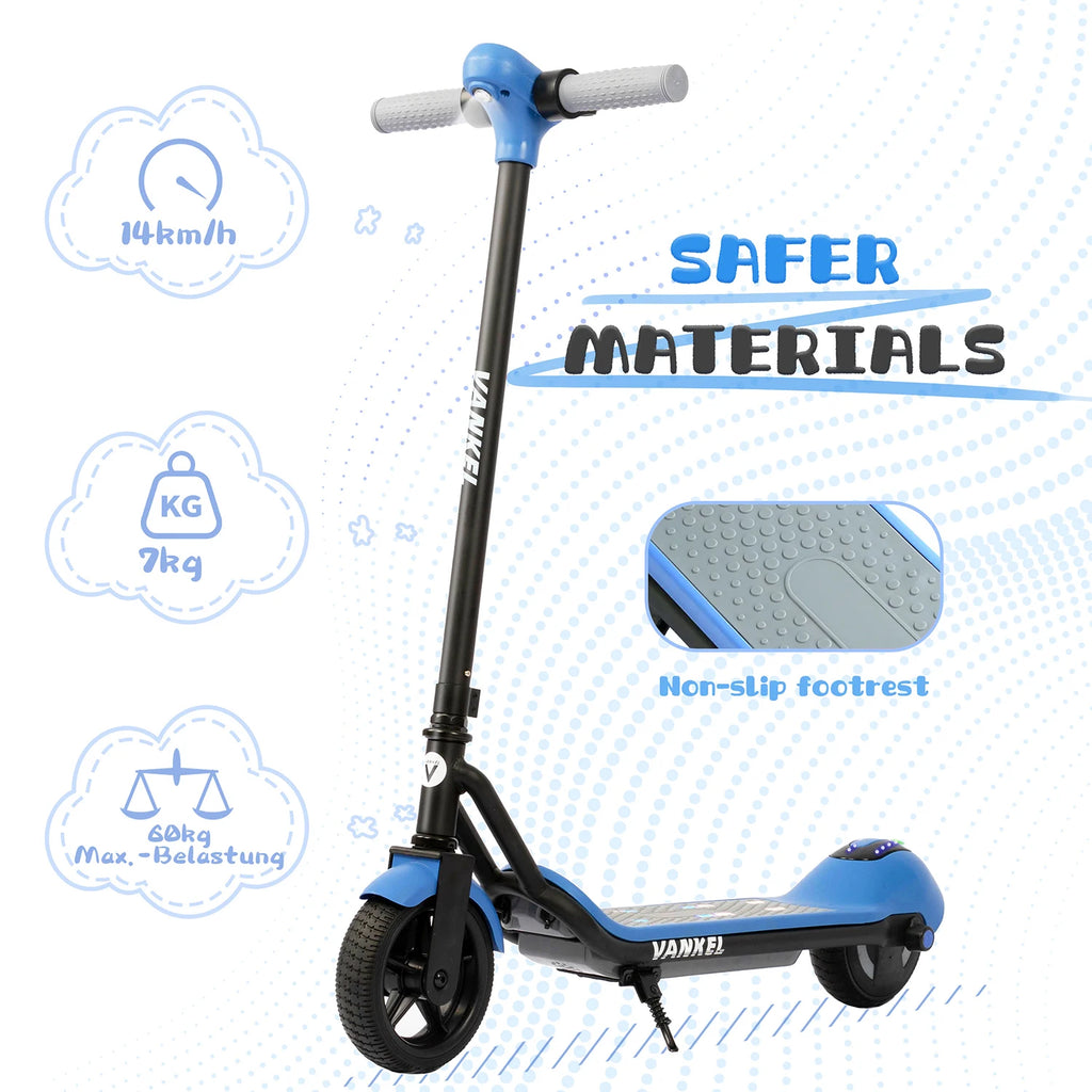 Vankel 6.5-inch Kids Electric Scooter for Boy & Girls with Bluetooth Rainbow Lights 8-10km Range LCD Display Children Scooter