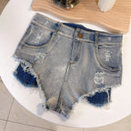 Women's Summer Sexy High Waist Denim Shorts 2025 Female Fashion Hollow Out Hole Hot Pants Short Jeans