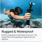 Insta360 Neue GO 3S – Winzige 4K-Kamera, tragbar und vielseitig, freihändig, POV, überall montierbar, Stabilisierung