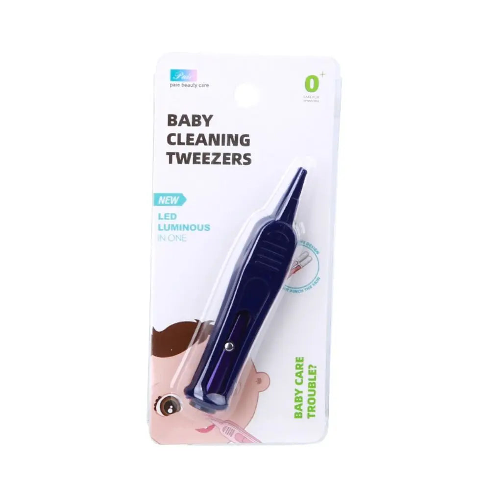 1 Stk. Baby-Nasenklammer, Säuglings-Ohr-Nasen-Nabel-Sicherheits-Pinzette, sichere Zange, Reinigungszubehör, Pinzette mit LED-Licht