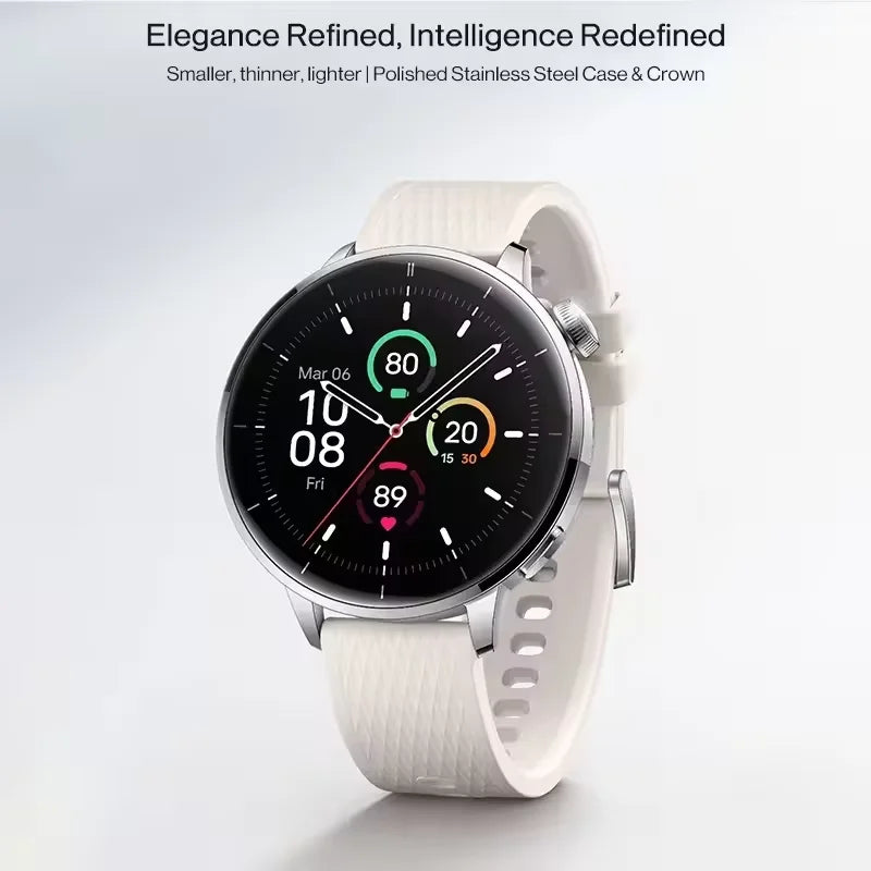 Globale Version OnePlus Watch 3 43mm Smartwatch 1.32 Zoll AMOLED Display Bis zu 60 Stunden Akkulaufzeit Wear OS by Google GPS NFC
