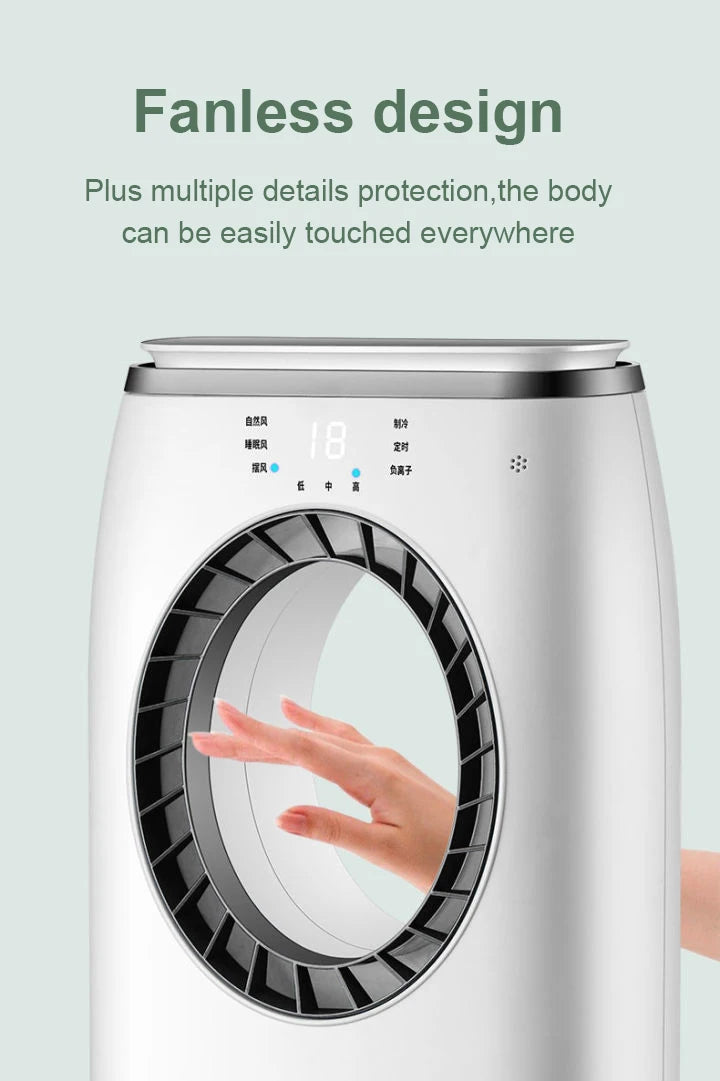 Wassergekühlter Klimaanlagen-Ventilator-Kühler, blattlose elektrische Kühlung, Fernbedienung, Zeitschaltuhr, Luftbefeuchter, Klimaanlage, Kühler EU