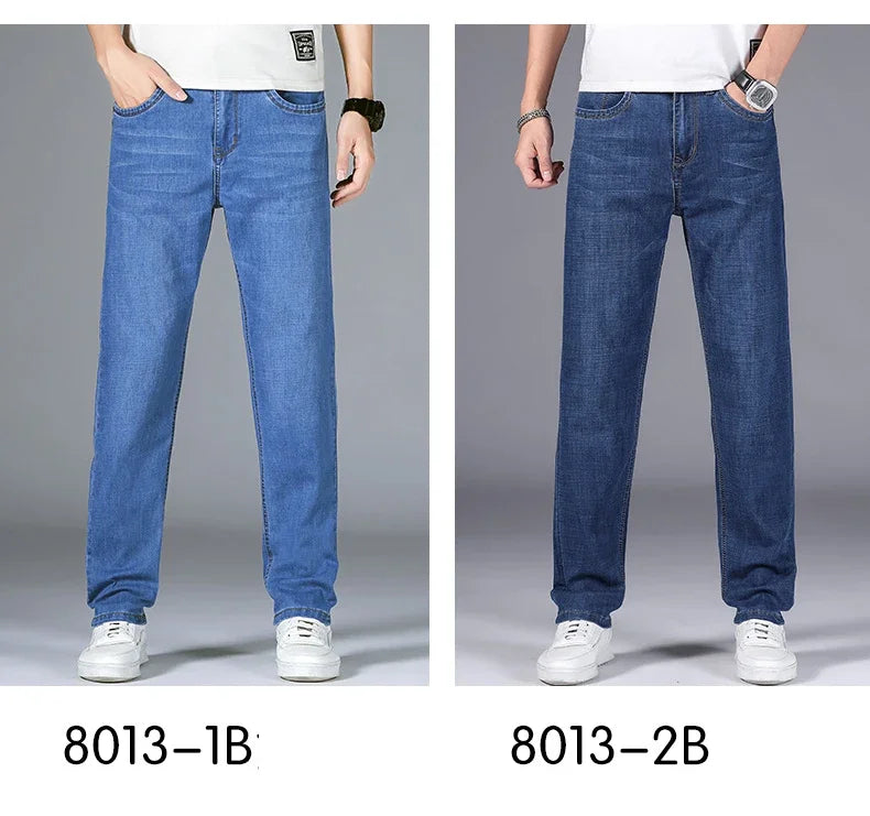 Herrenhose Büro Business Jeans Herren Klassische Blau Schwarz Baumwolle Stretch Straight Denim Hose Herren Marken Hosen