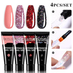 LILYCUTE 15ml Verlängerungsgel-Nagellack-Set Quick Nail Prolong mit Verlängerungsform-Nagelspitzen Acryl-Lösung Maniküre-Werkzeug-Kit