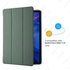 Silikonhülle für Xiaomi Redmi Pad 2 11 Zoll 2025, ultradünne dreifach faltbare Ständer PU-Leder Schutzhülle, Auto Schlaf-/Weckfunktion
