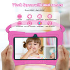 7-Zoll Kinder-Tablet Android 13 Quad Core 4GB RAM 64GB ROM 4000mAh WiFi Bluetooth Kindergeschenk Kindersoftware mit Silikonhülle