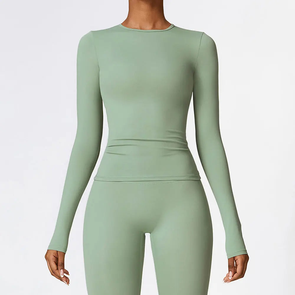 NCLAGEN Yoga-Shirts für Damen, Langarm, Winter, Fitness, Laufen, Gym-Kleidung, Workout, Dry Fit, atmungsaktiv, hochelastisches Sport-Oberteil