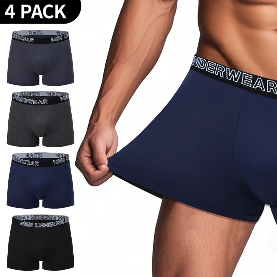 4/10 Stück Herren- und Teenager-Vierjahreszeiten-Boxershorts mit Gummizug und elastischem Bund, vielseitig, Übergröße, Sportshorts