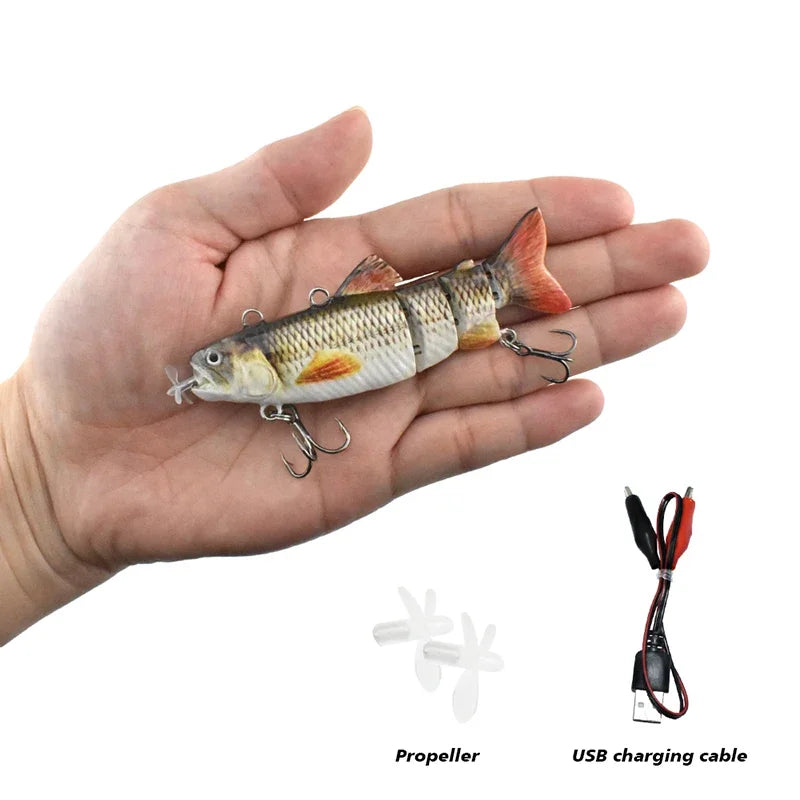 Automatischer Swimbait, elektrischer, robotergesteuerter Angelköder, 4-Segment, automatisch, mehrteiliger Köder, USB-wiederaufladbar, Wobbler, Pesca-Zubehör