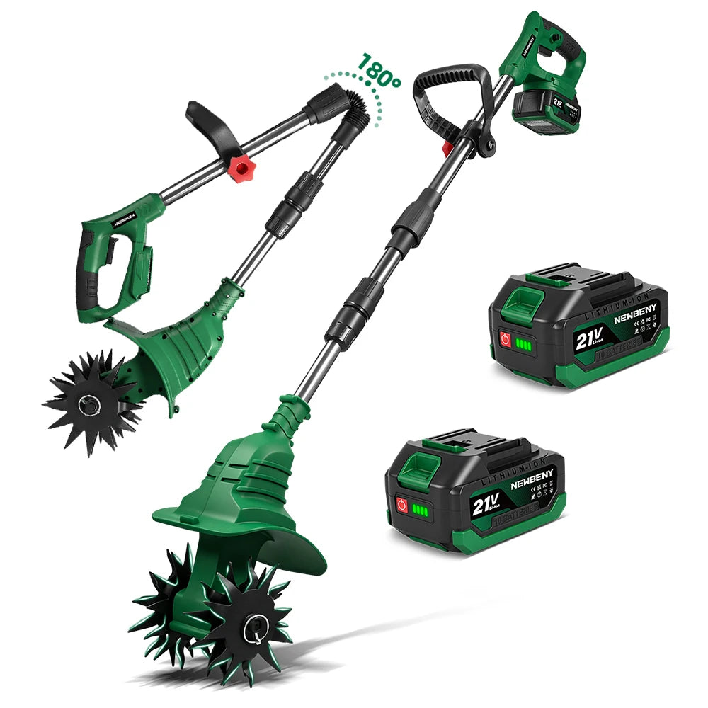 NewBeny Elektrische Gartenfräse Kultivator Vertikutierer Klappbare Bodenhacke Gartenwerkzeug