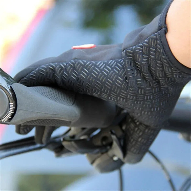 Winter Fahrradhandschuhe Herren Damen Motorrad Fleece Sport Reißverschluss Herbst Touchscreen Warm Wasserabweisend Winddicht Rutschfest Handschuh