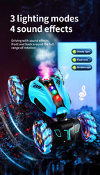 4WD RC Drift-Auto mit Musik, LED-Lichtern, 2.4G Gesten-Funkfernbedienung, Sprüh-Stunt-Auto, 360° drehbares Kletterauto, Spielzeuggeschenk