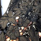 Neue Sommer Denim Patchwork Hakenblume Aushöhlen Spitze Gerade Weite Hose Casual Hohe Taille Schwere Stickerei Strass
