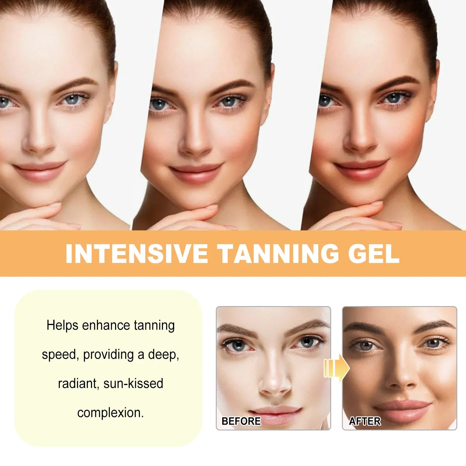 Bräunungsgel Intensiver Selbstbräuner Gesicht Körper Natürlicher Bronzer Weizen Feuchtigkeitsspendend Hydratisierend Sommer Sonnenbank Selbstbräunungsgel