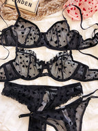 Neues Dessous-Tangas-Set, sexy, ultradünner transparenter BH, Damen-Bügel-Push-up-BH-Set, sommerliche, romantische Pfirsichherz-Unterwäsche