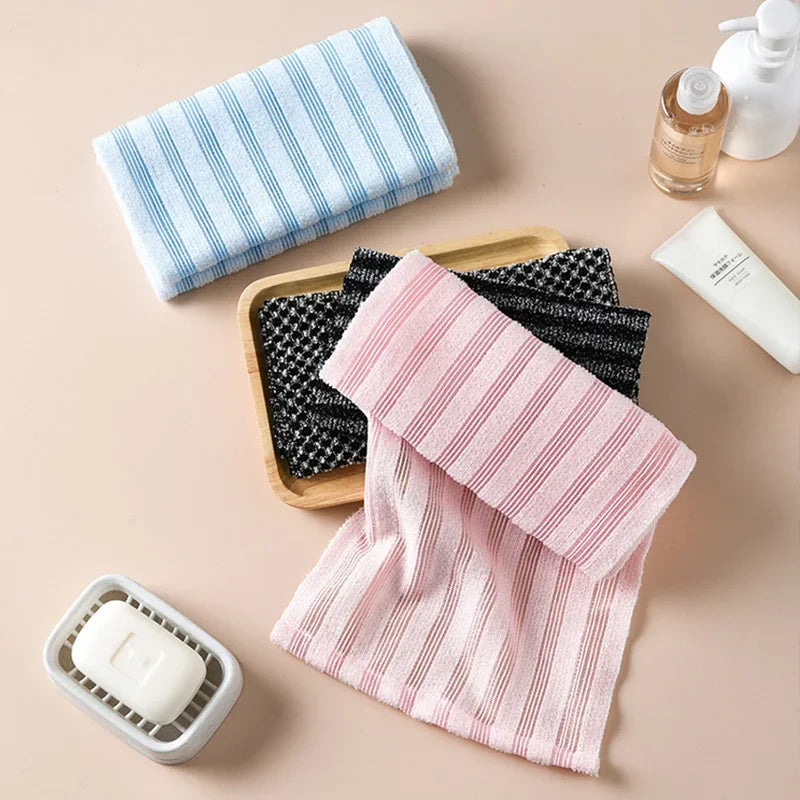 Neues japanisches sanftes Badewaschmittel Nylon Badetuch Rücken Peeling Peeling Duschbürste Schwamm Körper Badezimmerzubehör