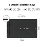 XPPen Deco 01 V3 Grafik-Digital-Zeichentablett 10*6 Zoll 8 Shortcut-Tasten 16384 Stufen 60 Grad Neigung für Windows Mac Android