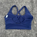 Solid Color Soft Tight Gym Yoga Underwear high strength shockproof Women Cross Back Fitness Bra Sport Top Comprehensive Butter