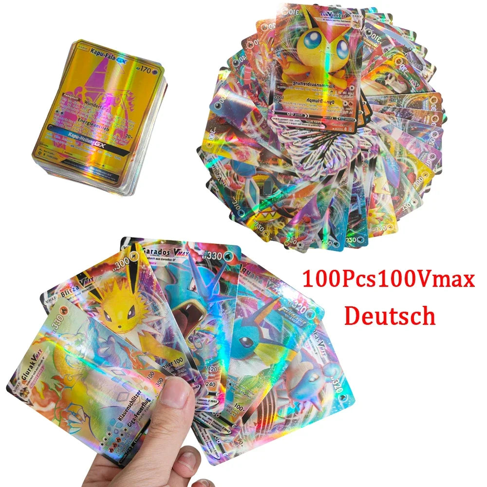 60-100Pcs New English French Spanish Pokemon Cards GX MEGA EX TAG TEAM Vstar Game Battle Card Hot Sale Collection Card Kids Gift