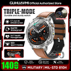 2026 Neue TANK Ultra 1400mAh Akku Militär Smartwatch 10ATM Wasserdicht Herzfrequenz Taktische LED Taschenlampe Herren Sportarmband