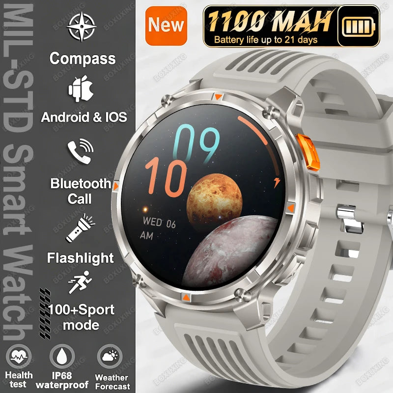 2026 Neue T-Rex 3 Ultra 1100mAh Smartwatch 5ATM Wasserdicht Outdoor Sport GPS Track Herzfrequenz Kompass Bluetooth Anruf Smartwatch
